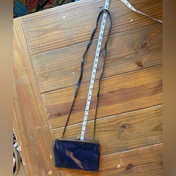 Hobo International Leanne clutch crossbody bag Purse/Wallet Blue Patent Leather - Picture 17 of 17